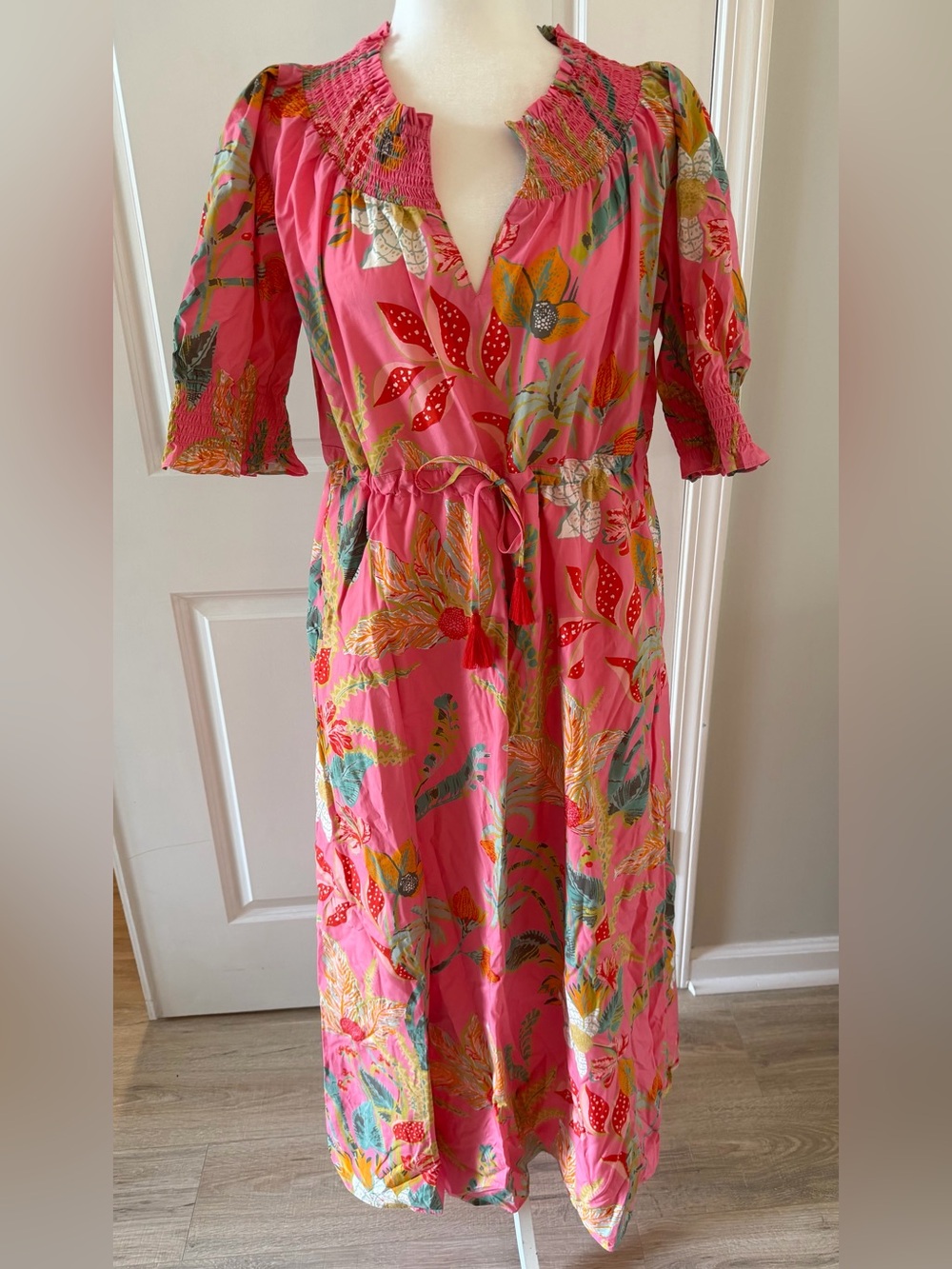 Spartina Smocked Maxi, Size M-EUC